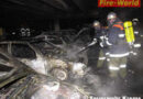 Parkdeck in Flammen – 8 Pkws in Brand