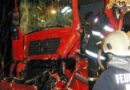 Lkw-Lenker nach Unfall eingeklemmt