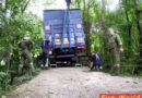 Lkw auf Holzbrücke eingebrochen