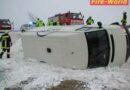 Nö: Starker Wind fegte Transporter von der Fahrbahn