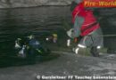 Oö: Einsatzübung Feuerwehrtaucher: Eisstockstütze im Eis eingebrochen