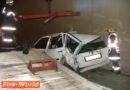 Nö: Panne im Tunnel – Pkw zwischen Lkw und Hänger eingeklemmt