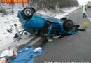 Oö: Überschlag vor der Rasthauszufahrt auf der A8
