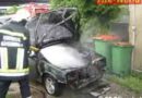 Nö: Fahrzeugbrand in der Garage – Brennendes Auto herausgezogen