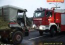Oö: Auffahrunfall zweier Lkw in Steyr