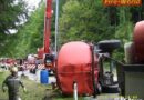 Oö: Bergung eines Heizöltankwagenanhängers in Kleinreifling