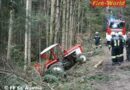 Oö: Traktorbergung nach Absturz