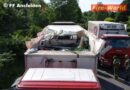 Oö: LKW in Unterführung steckengeblieben
