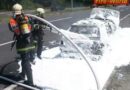 Oö: Pkw-Brand auf der B 127 bei Puchenau