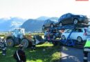 Südtirol: Bergung eines Autotransporters in Stegen