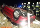 Oö: Überschlag mit Pkw auf eisglatter B 151 bei Mondsee