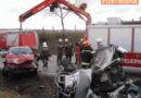 Nö: Zwei Bergescheren bei Unfallmenschenrettung bei Poysdorf im Einsatz