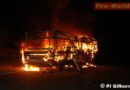 Deutschland: Zwei Liebes-Mobile wurden ein Raub der Flammen