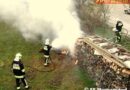 Nö: Holzstoßbrand in Mannersdorf