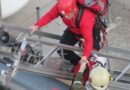 Oö: Bergrettung-Feuerwehr-Übung am Turmdrehkran in Gmunden