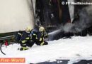Oö: Sattelanhänger während der Fahrt in Brand geraten