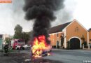 Oö: Fahrzeug stand auf der B1 in Vollbrand