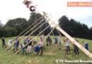 Bgld: Kirtagsbaumaufstellen der FF Neustift an der Rosalia