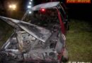 Oö: Pkw-Brand nach Ausweichmanöver bei Bad Leonfelden