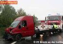 Nö: Bergung eines Fahrzeugtransporters auf der A4