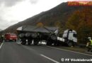 Oö: Unfall mit Salz beladenen Lkw auf der B 145 bei Ebensee