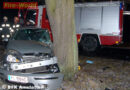 Nö: Pkw auf eisglatter Fahrbahn in Stephanshart gegen Baum geprallt