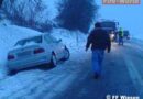 Bgld: Fahrzeugbergung im dichten Schneetreiben für die FF Wiesen