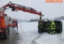 Oö: Winter in Kremsmünster -> Unfall, Lkw- und Pkw-Bergung