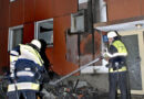 D: Großraummülltonne in München in Brand