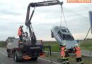 Nö: Nach Pkw-Überschlag am Dach dahingeschlittert