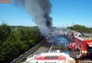 Oö: Sattelzugfahrzeug auf der A8 in Vollbrand