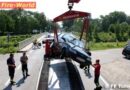 Nö: Führerloses Fahrzeug rollt über eine Böschung
