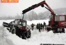Ktn: Traktor bei Schneeräumung über Böschung gerutscht