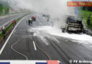 Stmk: Lkw auf der A9 bei der Maustelle Ardning in Flammen