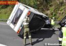 Nö: Wohnwagen bei Unfall auf der A2 umgekippt