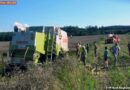 Nö: Mähdrescher blieb bei der Arbeit im Feld stecken