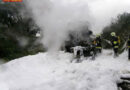 Nö: Brennender Radlader bei Mülldeponie