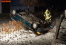 Oö: Pkw von Schneefahrbahn in Garten gelandet