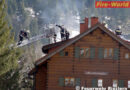 Vbg: Brennender Dachstuhl an Holzhaus in Mittelberg im Kleinwalsertal