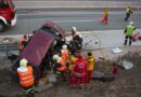 Nö: Pkw prallte auf der A5 gegen einen Brückenpfeiler