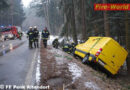 Nö: Kleintransporter im Graben -> Bäume verhinden ein Umkippen