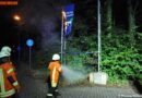 D: Polizeiwerbeplane in Brand gesteckt