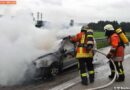 D: Pkw ging auf der BAB 5 in Flammen auf
