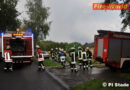 Deutschland: Strohrundballenpresse in Flammen aufgegangen