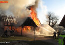 Stmk: Wirtschaftsgebäude in Vochera (Bad Gams) in Vollbrand