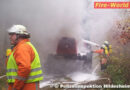 Deutschland: Brand eines Harvesters auf Waldweg in Hildesheim