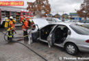 Deutschland: Pkw-Brand am Parkplatz eines Einkaufsmarktes in Bruchsal