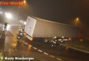 Oö: Sattelschlepper fährt im Kreisverkehr geradeaus