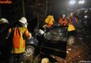 D: Pkw prallt gegen einen Baum -> Lenker schwer verletzt eingeklemmt
