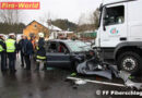 Oö: 5 Verletzte bei Unfall mit Lkw, Pkw und Lkw der Dt. Bundeswehr